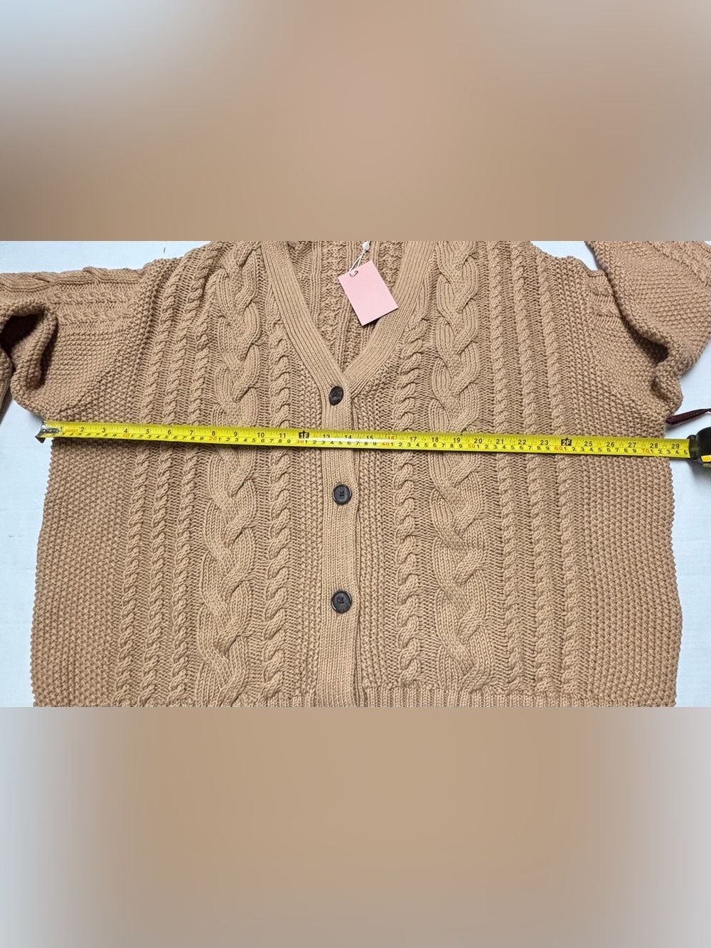 Quince organic cotton oversized cable cardigan, size L - Picture 4 of 13